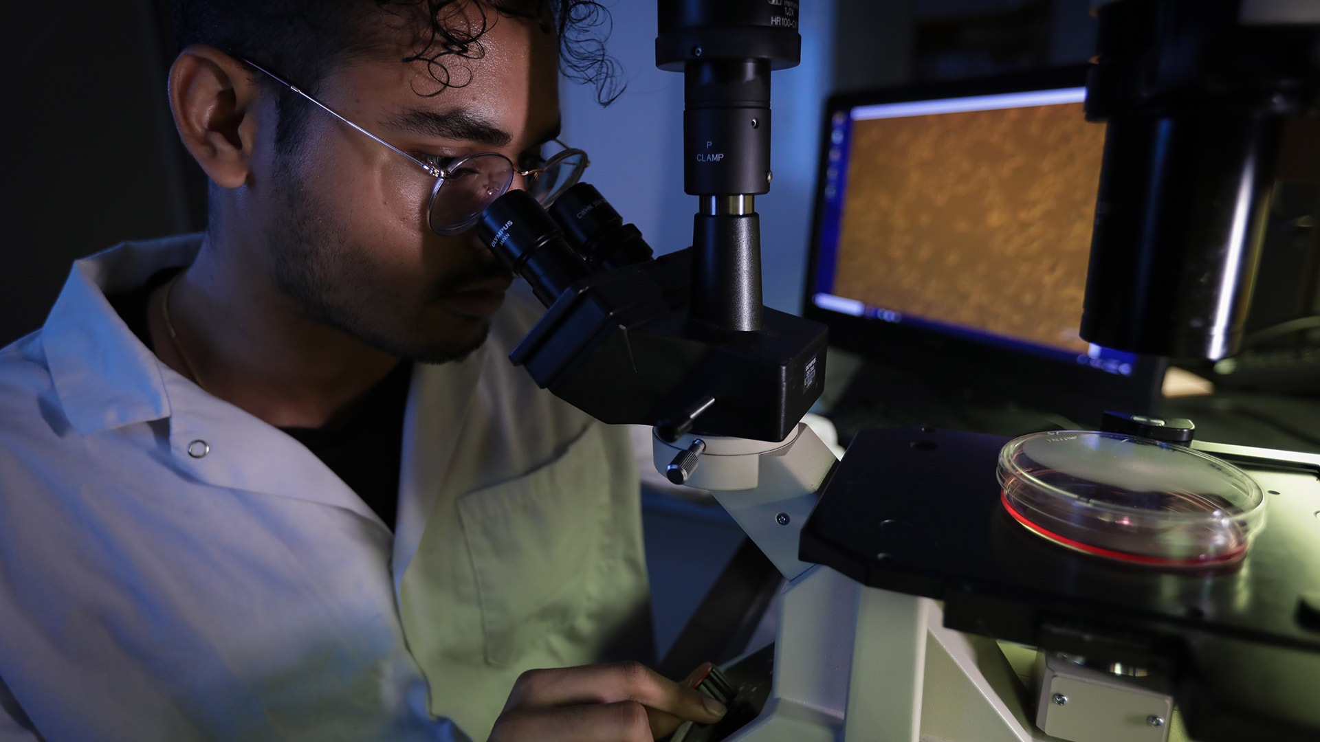 UHCL Biological Sciences Student in Lab