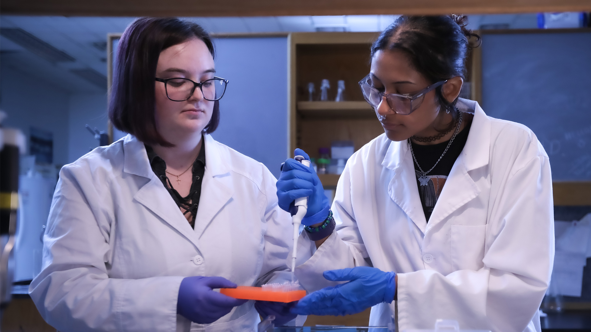 UHCL Biological Sciences Students in Lab