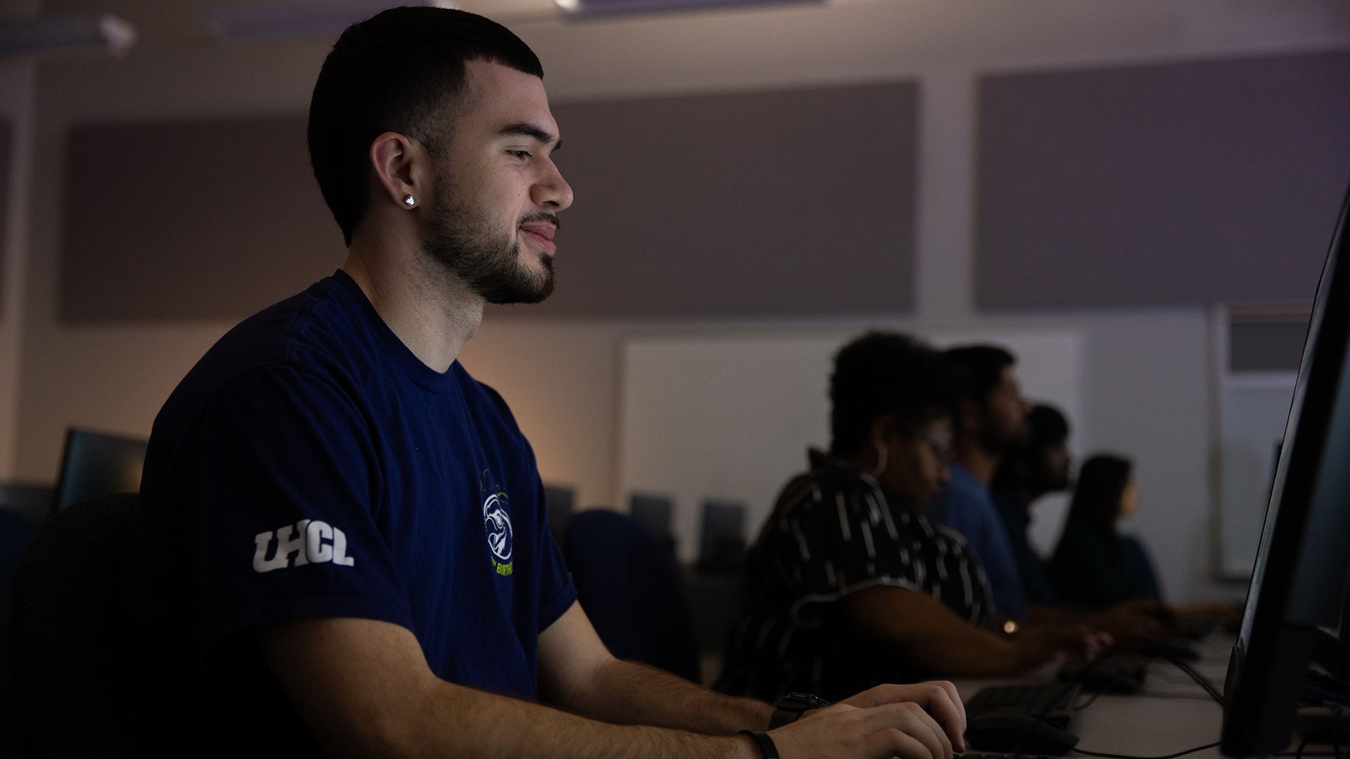 UHCL Student in Computer Lab