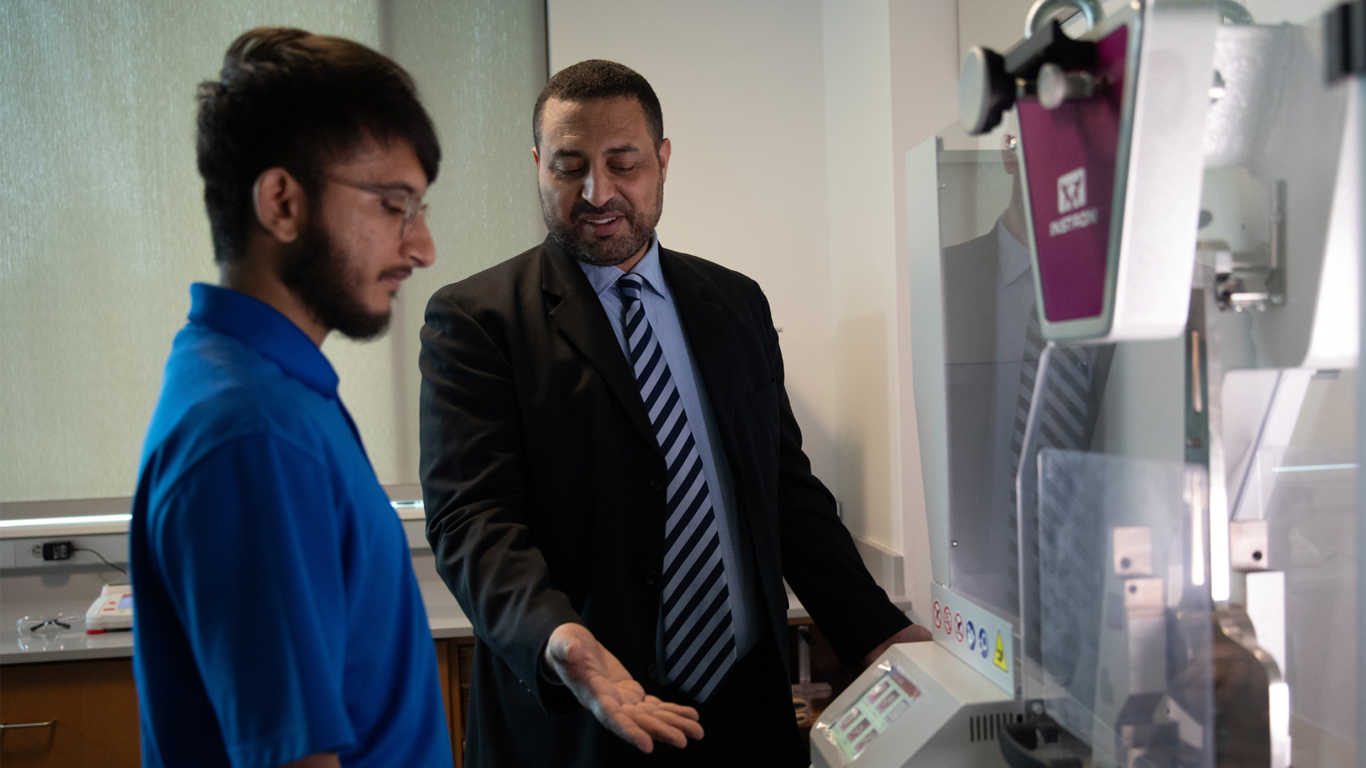 UHCL Student with Dr Hamidi in Lab