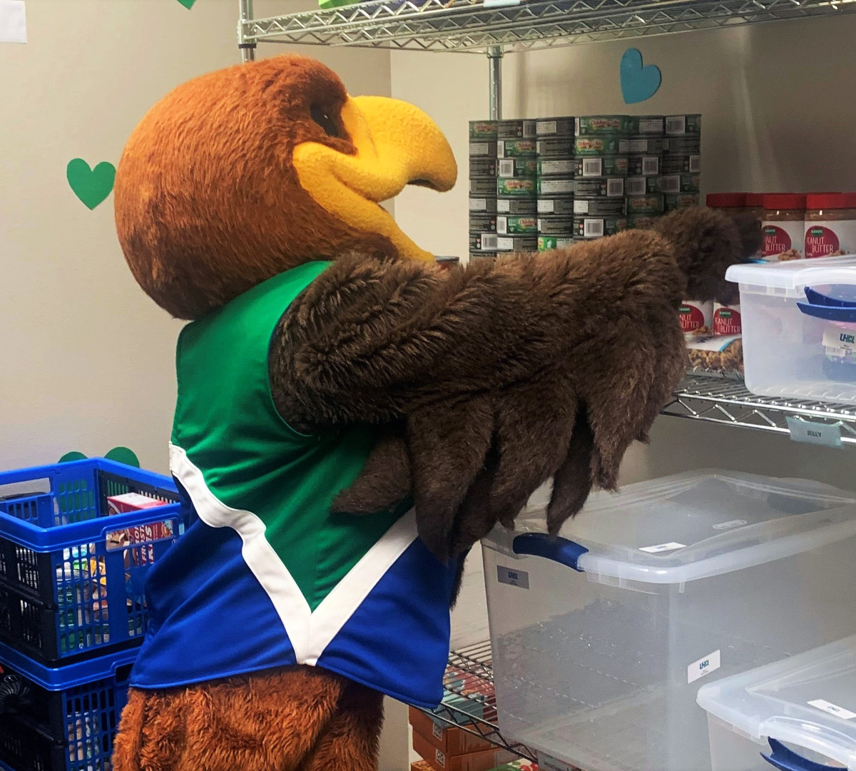 Hunter working in the Hawk Pantry